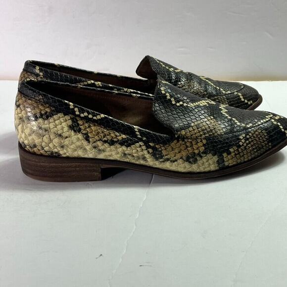 Madewell Shoes Womens 9 Brown Frances Loafer in Snake Print Embossed Leather - Picture 7 of 12